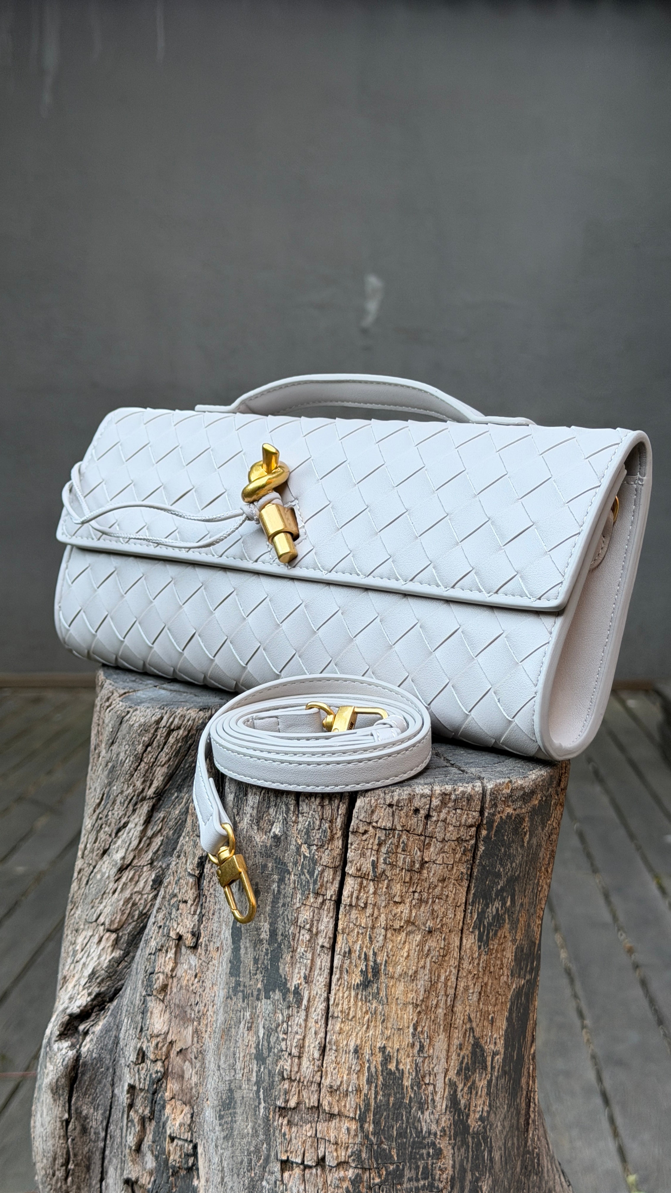 Geanta clutch Miró din piele naturală împletită