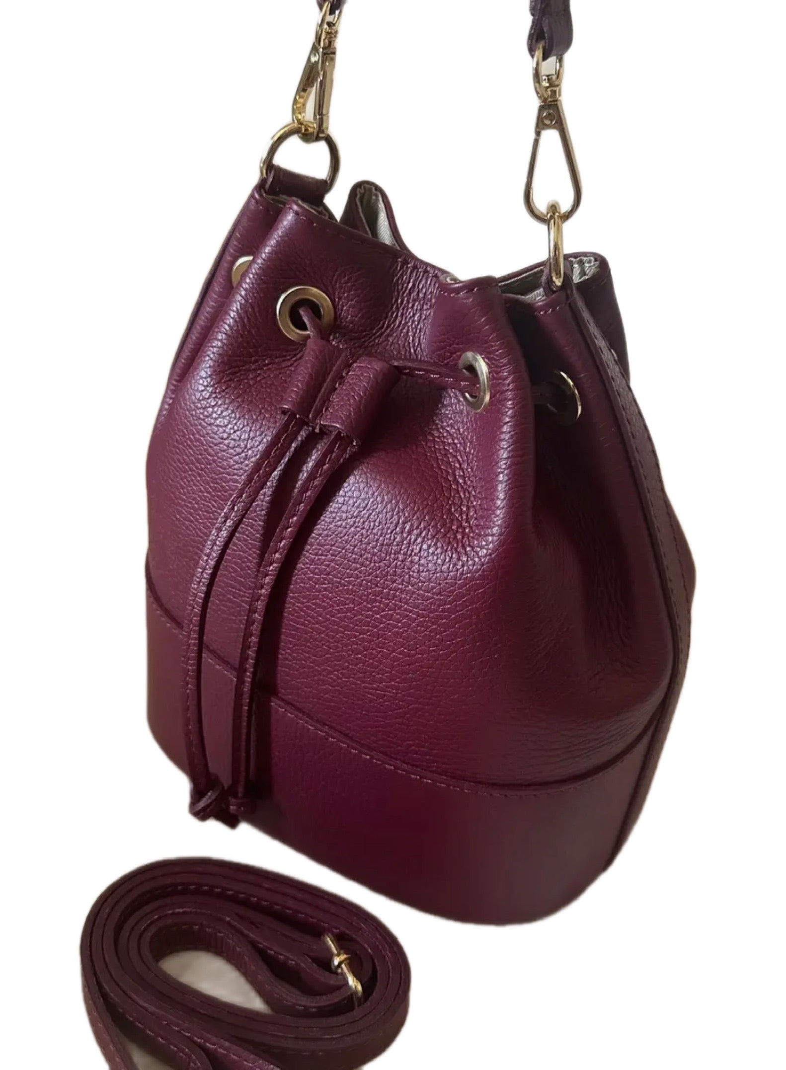 Geanta bucket Ivy din piele naturală