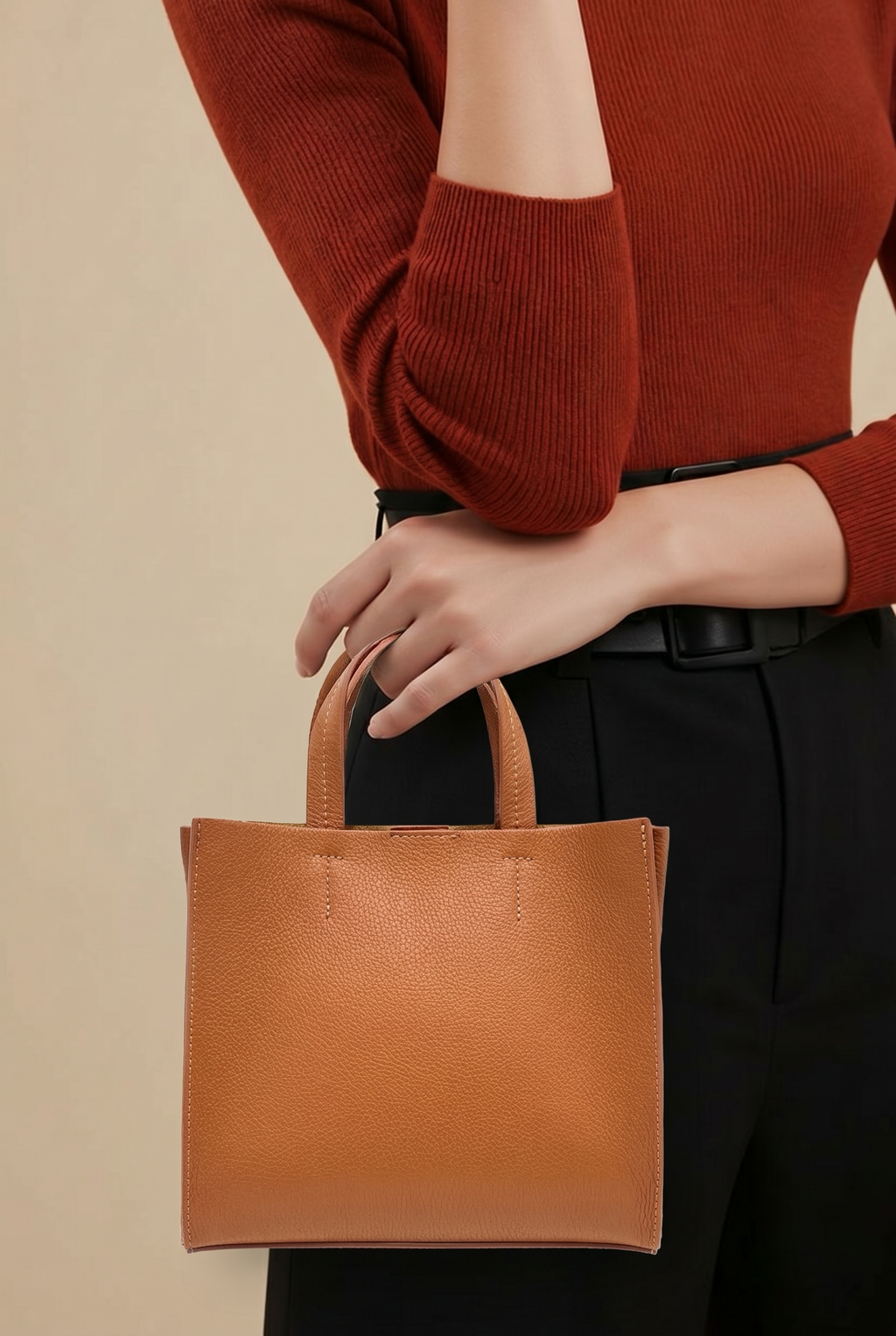 Geantă tote Simone, medie din piele naturală