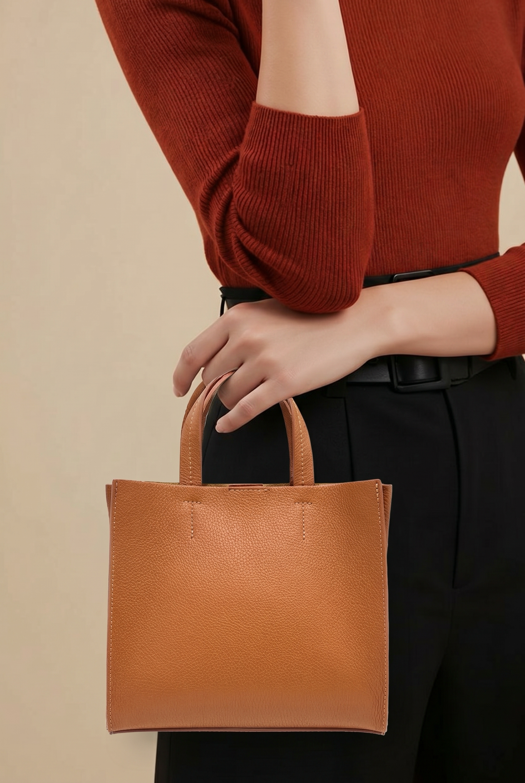 Geantă tote Simone, medie din piele naturală