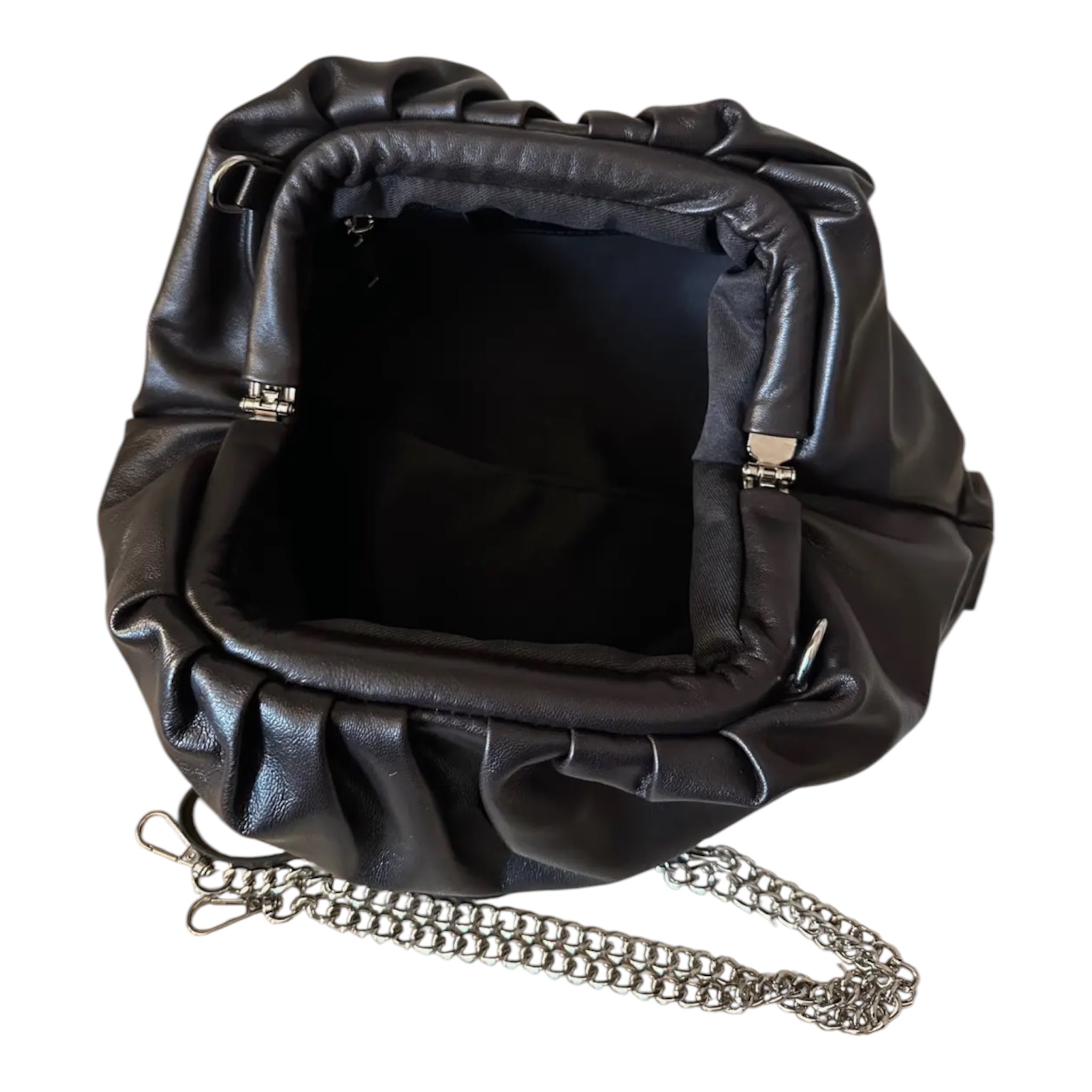 Geanta clutch maxi Cleo din piele naturală