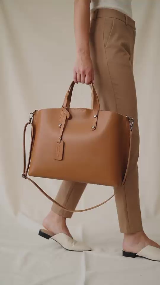 Geanta Valeria Tote din piele naturală