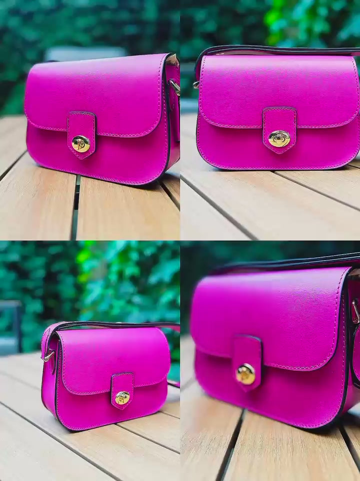 Geanta Flore din piele naturală — structured flap